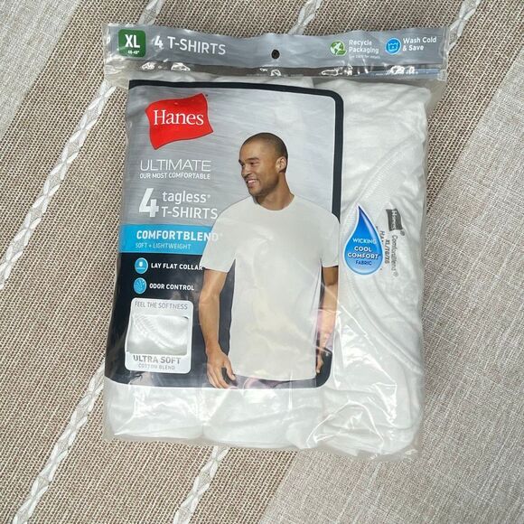 Hanes Other - Hanes XL white cotton tee shirts pack NEW  missing one shirt